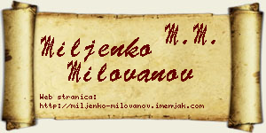 Miljenko Milovanov vizit kartica